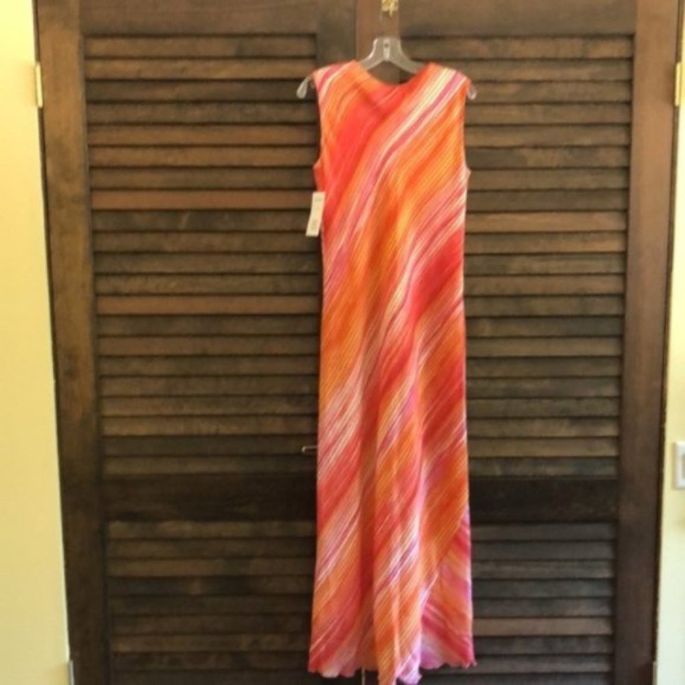 Striped Orange and Pink Maxi Dress with Jacket - Picture 12 of 13